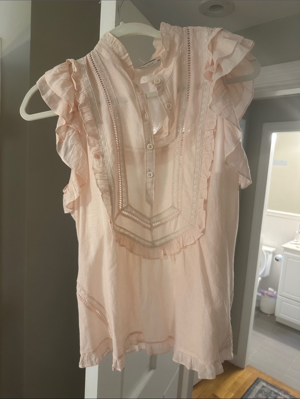 Zadig & Voltaire Pale Pink Ruffle Collar Blouse